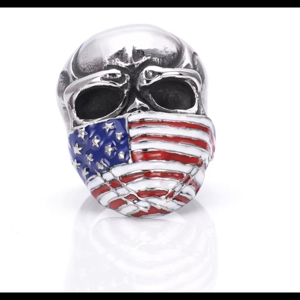 Men American Stainless Steel Skull Ring